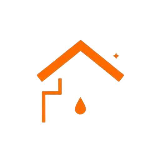 Shines Gutter Repair LLC logo: a house roofline with a gutter line and water droplet